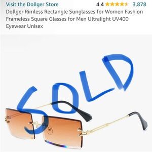 *FREE W/ PURCHASE* NWOT Dollger Rectangle Sunglasses Frameless Glasses UV400